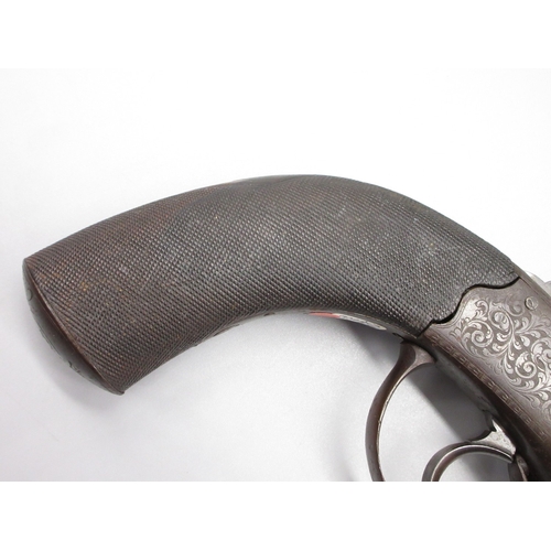11 - Six shot 80 bore percussion pepperbox revolver, by Snowden of Alnwick, 3.5