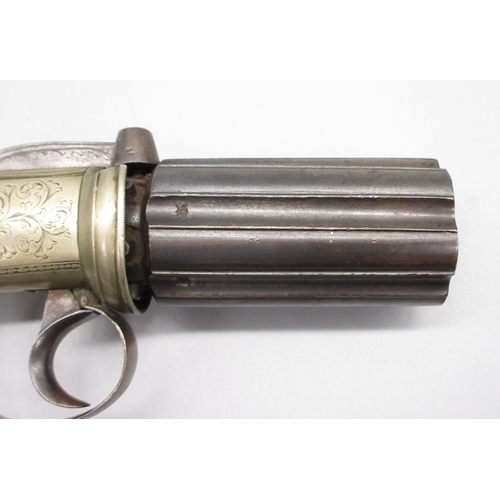 12 - Six shot 120 bore percussion pepperbox revolver by T.Conway Manchester, 3