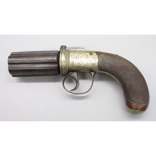 12 - Six shot 120 bore percussion pepperbox revolver by T.Conway Manchester, 3