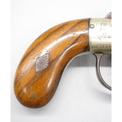 13 - Six shot 120 bore percussion pepperbox revolver by Powell, 2.75