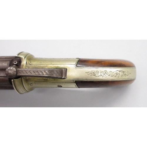 13 - Six shot 120 bore percussion pepperbox revolver by Powell, 2.75