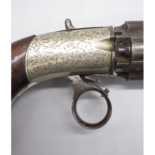 14 - Four shot 58 bore pepperbox revolver by Maybury, 3.5