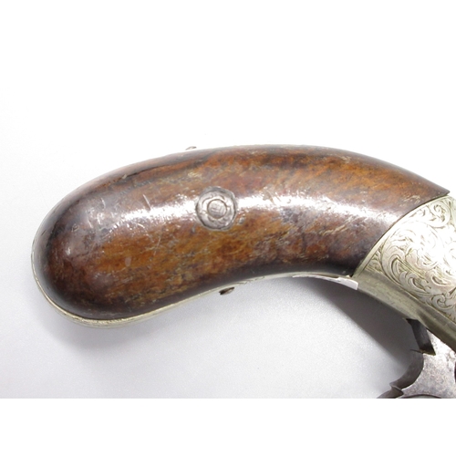 14 - Four shot 58 bore pepperbox revolver by Maybury, 3.5