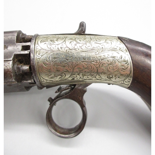 14 - Four shot 58 bore pepperbox revolver by Maybury, 3.5
