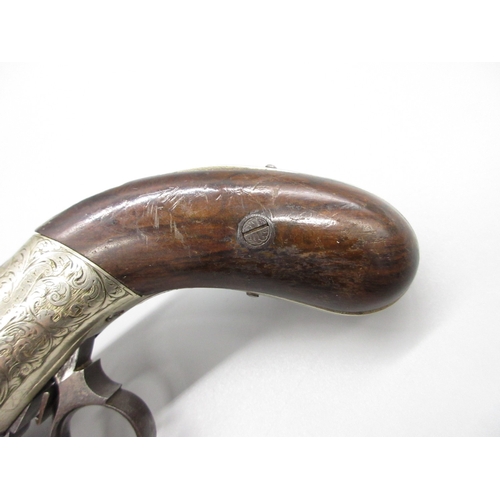 14 - Four shot 58 bore pepperbox revolver by Maybury, 3.5