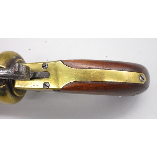 16 - Four shot .31 Swedish percussion pepperbox hand rotated pistol, 3