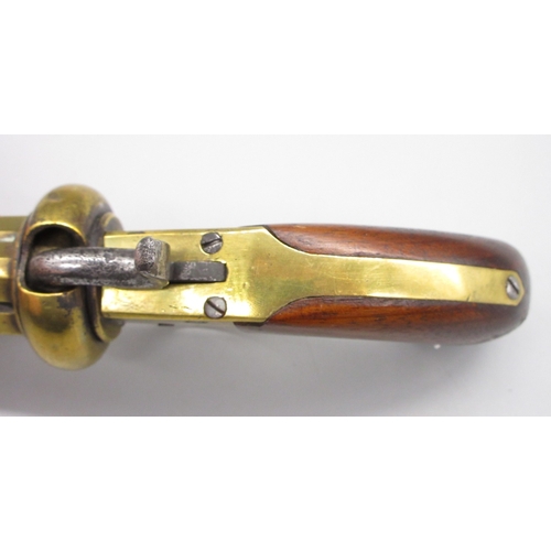 16 - Four shot .31 Swedish percussion pepperbox hand rotated pistol, 3