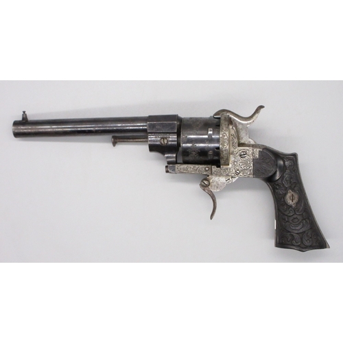 3 - French Lefaucheux 10mm six shot pinfire revolver, 5.5