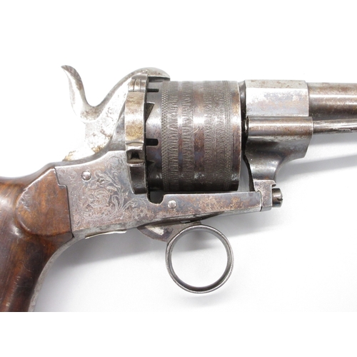 4 - Belgium 13mm six shot pinfire revolver, 5.5