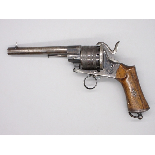 4 - Belgium 13mm six shot pinfire revolver, 5.5