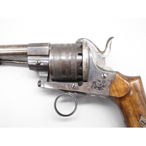 4 - Belgium 13mm six shot pinfire revolver, 5.5
