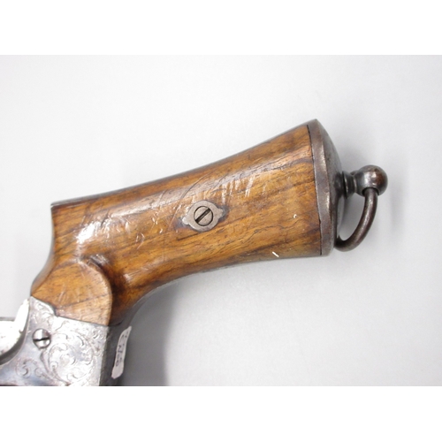 4 - Belgium 13mm six shot pinfire revolver, 5.5
