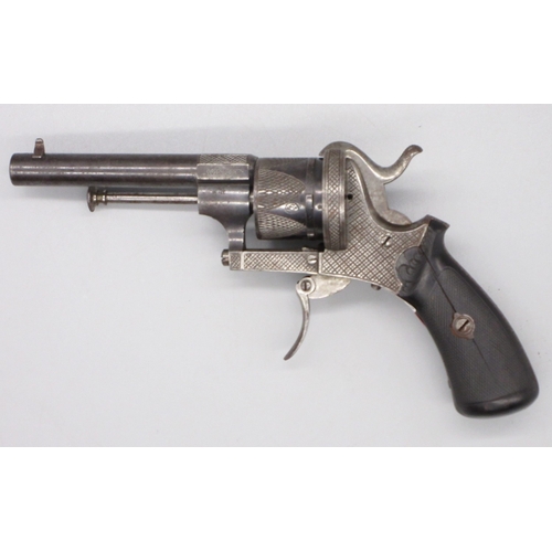 5 - Small Belgian 7mm six shot pinfire revolver, 3.5