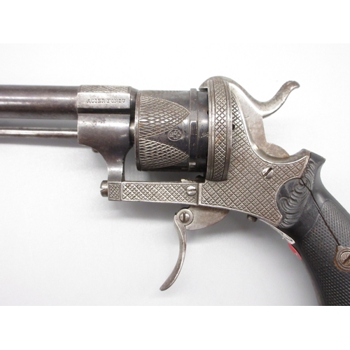 5 - Small Belgian 7mm six shot pinfire revolver, 3.5