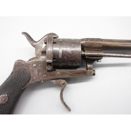 7 - Small six shot 6mm pinfire revolver, 3.5