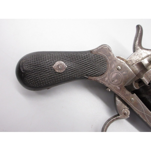 7 - Small six shot 6mm pinfire revolver, 3.5