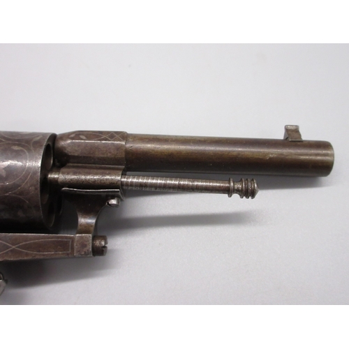 7 - Small six shot 6mm pinfire revolver, 3.5