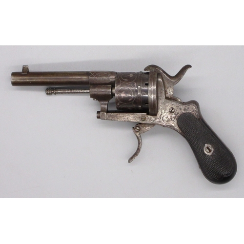 7 - Small six shot 6mm pinfire revolver, 3.5