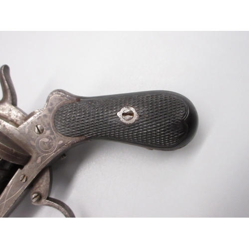 7 - Small six shot 6mm pinfire revolver, 3.5