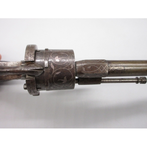 7 - Small six shot 6mm pinfire revolver, 3.5