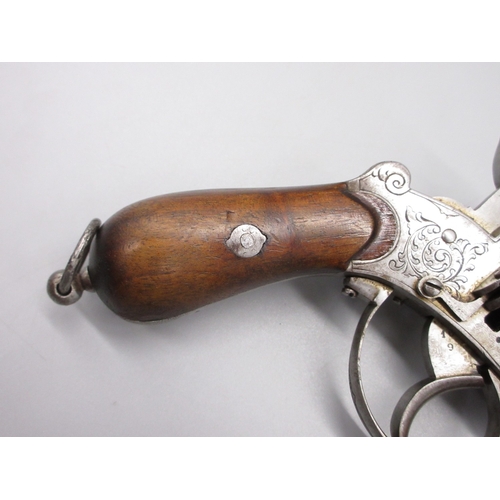 9 - Belgian pinfire six shot revolver, 4.25