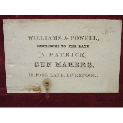 17 - Fine cased six shot Williams & Powell 100 bore percussion pepperbox revolver, 2.25