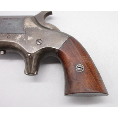 21 - Southerner single shot .41 rimfire Derringer pistol by `Brown MFG Co Newburyport Mass. Pat Apr 9 186... 