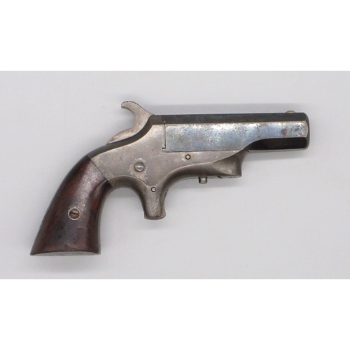 21 - Southerner single shot .41 rimfire Derringer pistol by `Brown MFG Co Newburyport Mass. Pat Apr 9 186... 