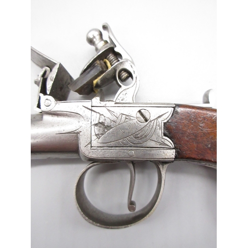 29 - Flintlock 40 bore pocket pistol by `Smith', 1.75