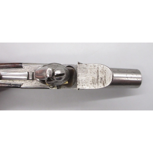29 - Flintlock 40 bore pocket pistol by `Smith', 1.75