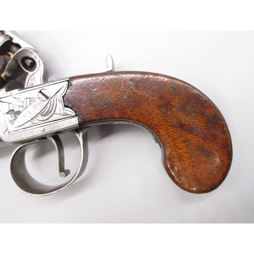 29 - Flintlock 40 bore pocket pistol by `Smith', 1.75