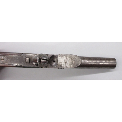 30 - 18th Century flintlock 54 bore pocket pistol by `Ryan & Watson London' 2.5
