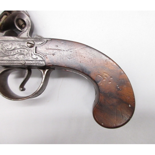 31 - 54 bore flintlock cannon barrel pocket pistol by `Thomas', 2.5