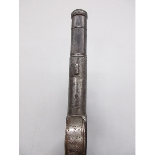 31 - 54 bore flintlock cannon barrel pocket pistol by `Thomas', 2.5
