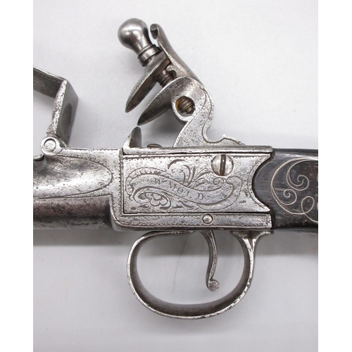 32 - 34 bore flintlock cannon barrel pistol by `W. Mold', 3.75