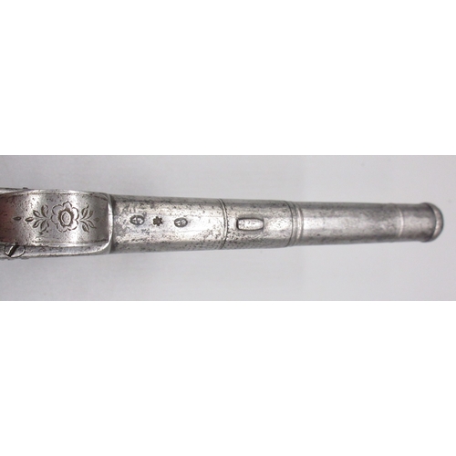 32 - 34 bore flintlock cannon barrel pistol by `W. Mold', 3.75