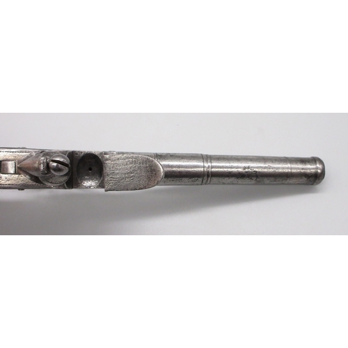 32 - 34 bore flintlock cannon barrel pistol by `W. Mold', 3.75