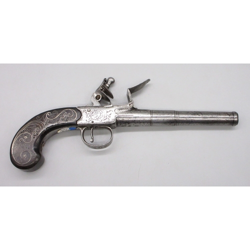 32 - 34 bore flintlock cannon barrel pistol by `W. Mold', 3.75