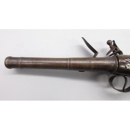 34 - Queen Anne 18 bore flintlock pistol by `G. Gill Richmond', 5.5