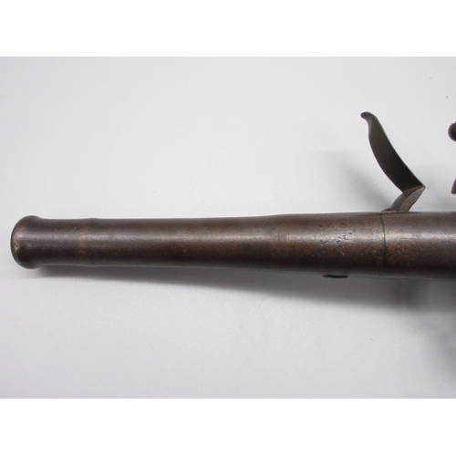 35 - Pair of Queen Anne 20 bore flintlock cannon barrel pistols by `Hawks of Oxford', 6