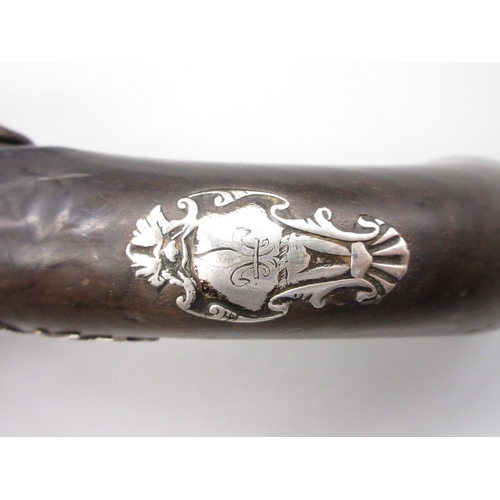 35 - Pair of Queen Anne 20 bore flintlock cannon barrel pistols by `Hawks of Oxford', 6