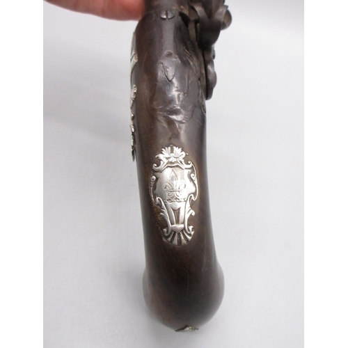 35 - Pair of Queen Anne 20 bore flintlock cannon barrel pistols by `Hawks of Oxford', 6