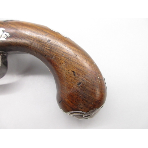 37 - Queen Anne 70 bore flintlock cannon barrel pistol by `Clarke London', 4.5