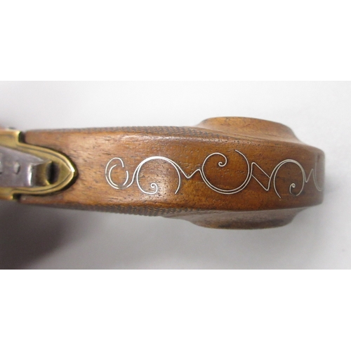 38 - 40 bore brass flintlock cannon barrel pocket pistol, 2.5