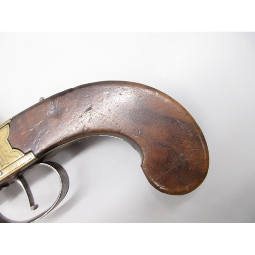 40 - Large flintlock brass blunderbuss pistol by `Ryan & Watson London, 8
