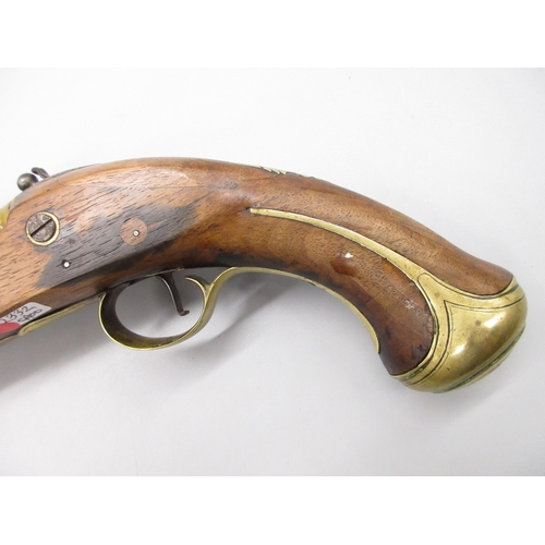 41 - Flintlock brass barrel blunderbuss type pistol by `Jeffreys London' 9