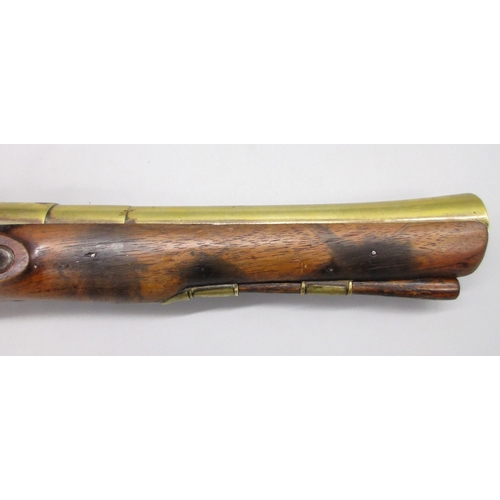 41 - Flintlock brass barrel blunderbuss type pistol by `Jeffreys London' 9