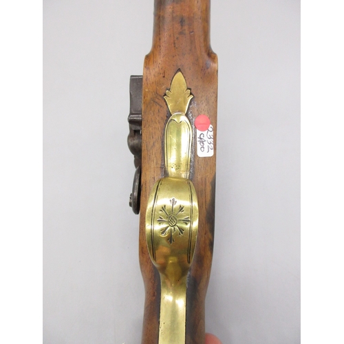 41 - Flintlock brass barrel blunderbuss type pistol by `Jeffreys London' 9