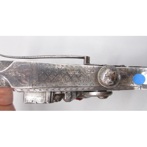 42 - Fine example of a Scottish highland all steel 54 bore  flintlock belt pistol, 6.75