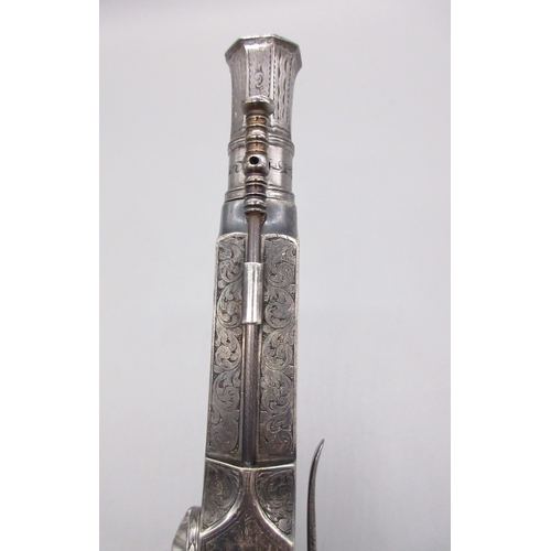 42 - Fine example of a Scottish highland all steel 54 bore  flintlock belt pistol, 6.75